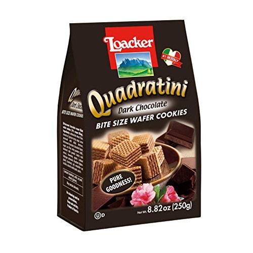 Loacker Quadratini Premium Dark Chocolate Wafer Cookies, 250G/8.