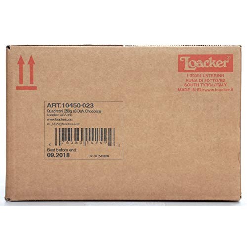 Loacker Quadratini Premium Dark Chocolate Wafer Cookies, 250G/8.