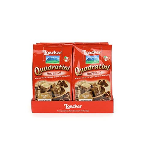 Loacker Quadratini Premium Hazelnut Wafer Cookies, 125G/4.41Oz.,