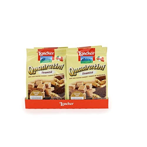 Loacker Quadratini Premium Tiramisú Wafer Cookies, 220G/7.76Oz,