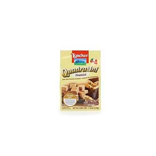 Loacker Quadratini Premium Tiramisú Wafer Cookies, 220G/7.76Oz,