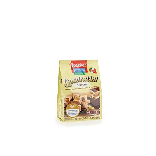 Loacker Quadratini Premium Tiramisú Wafer Cookies, 220G/7.76Oz,