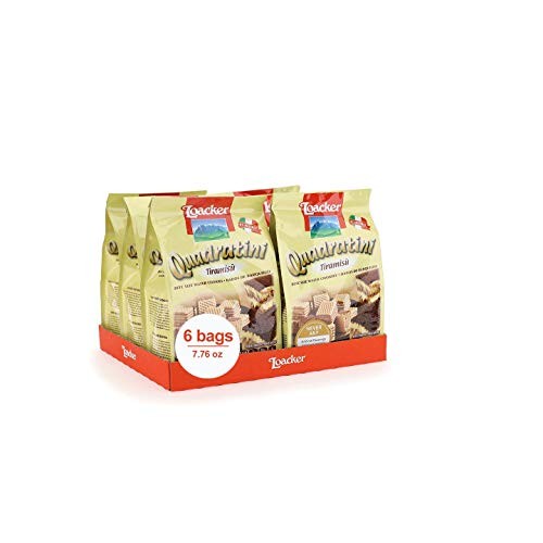 Loacker Quadratini Premium Tiramisú Wafer Cookies, 220G/7.76Oz,