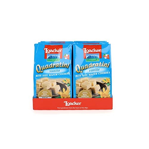 Loacker Quadratini Premium Vanilla Wafer Cookies, 125G/4.41Oz.,