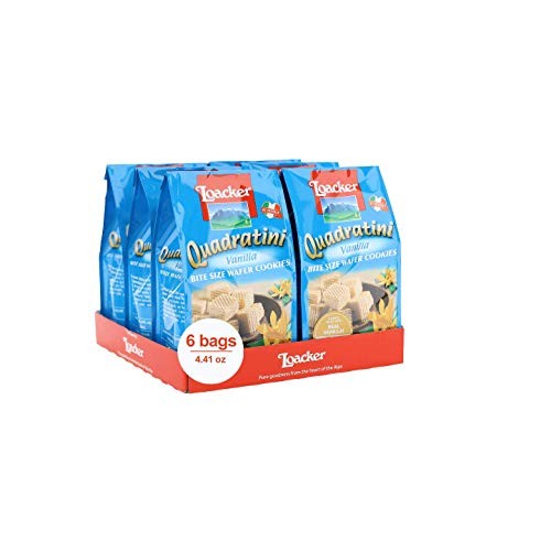 Loacker Quadratini Premium Vanilla Wafer Cookies, 125G/4.41Oz.,
