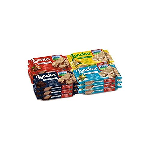 Loacker, Variety Pack, Hazelnut Lemon Vanilla Chocolate Wafers,