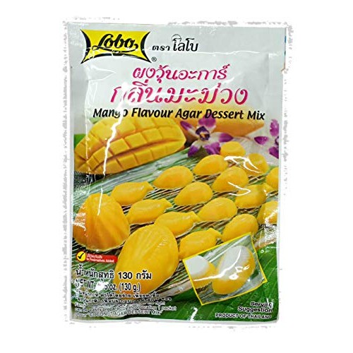 Lobo Agar Dessert Mix Mango Flavour 130 Grams X 2 Packs Halal C