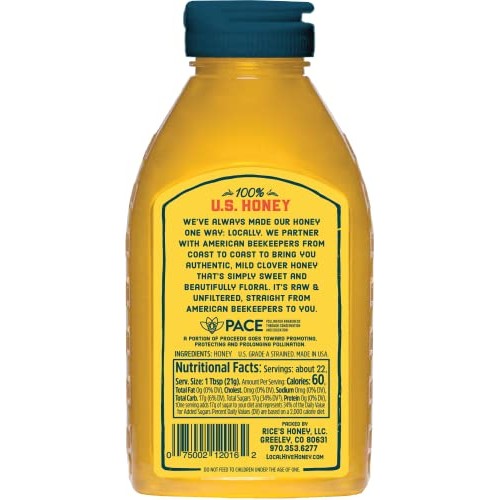 Local Hive Authentic Clover Raw & Unfiltered Honey, 16oz