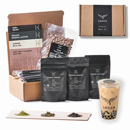 Premium Diy Boba Tea Kit With Organic Matcha, Organic Earl Grey