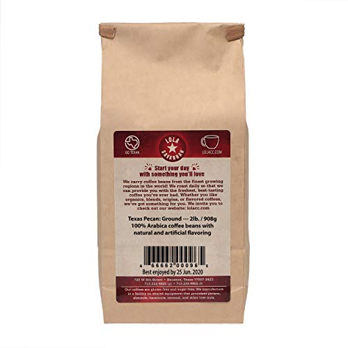 Lola Savannah Texas Pecan Ground Coffee - Arabica Beans Brimming