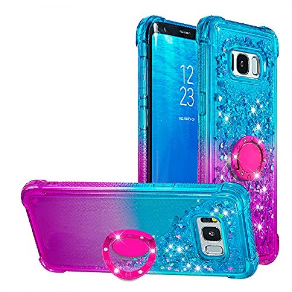 Lomogo Case For Galaxy S8 Glitter Silicone, Shockproof Soft Rubb