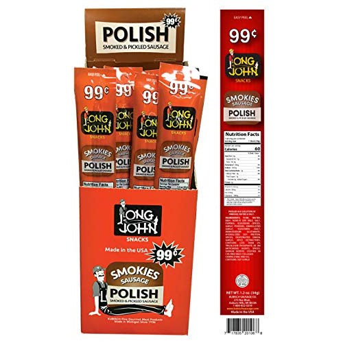 Long John Snacks Smoked Sausage Smokies Teriyaki 24