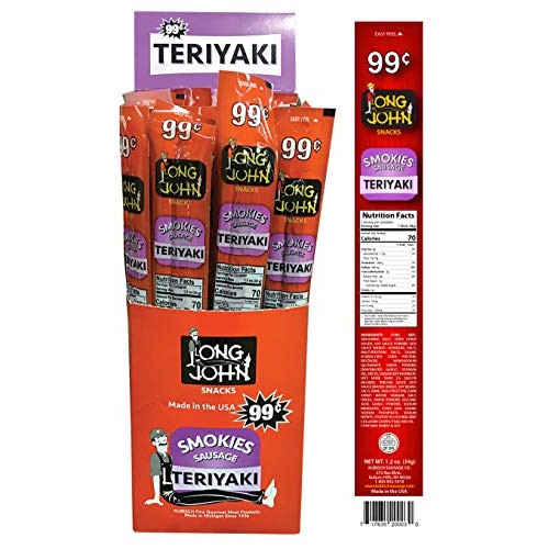 Long John Snacks Smoked Sausage Smokies Teriyaki 24