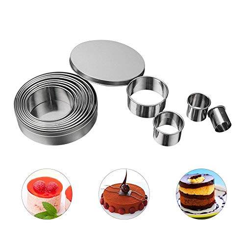 Longay 14Pcs/Set Round Shape Cutting Molds Stainless Steel Mouss