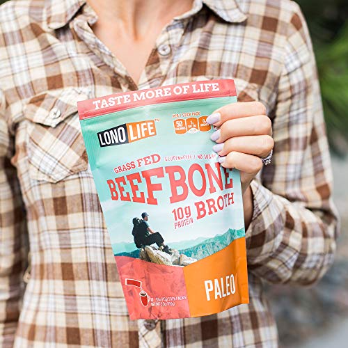 Beef Bone Broth Powder By Lonolife, Grass Fed, 10G Collagen Prot