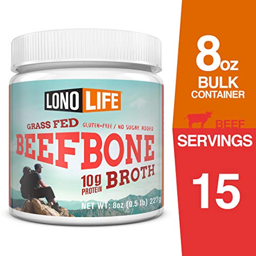 Beef Bone Broth Powder By Lonolife, Grass Fed, 10G Collagen Prot