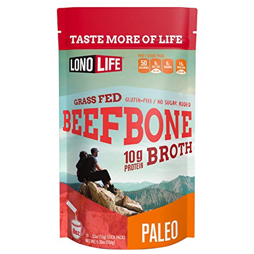 Beef Bone Broth Powder By Lonolife, Grass Fed, 10G Collagen Prot