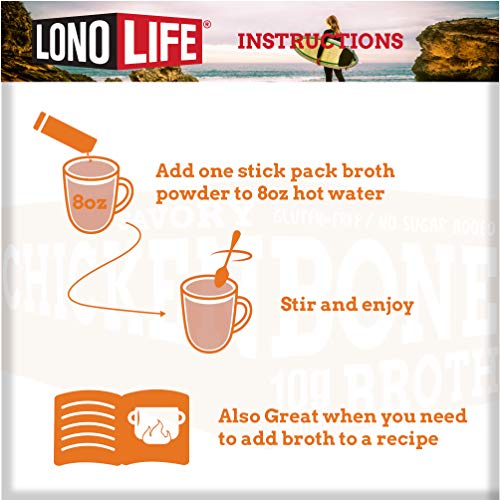 Lonolife Chicken Bone Broth Powder With 10G Protein, Paleo And K