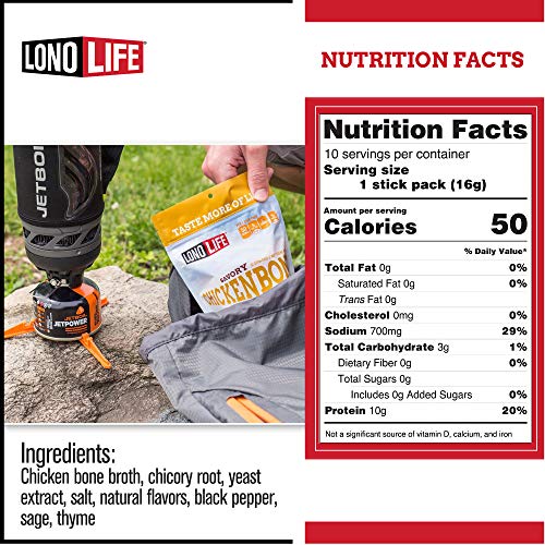 Lonolife Chicken Bone Broth Powder With 10G Protein, Paleo And K