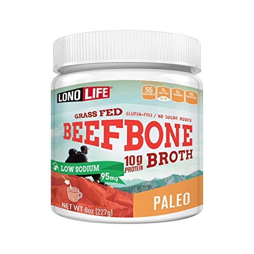 Lonolife Low-Sodium Grass-Fed Beef Bone Broth Powder With 10G Pr