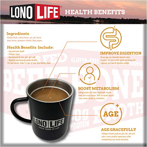 Lonolife Reduced Sodium Chicken Bone Broth Powder With 10G Prote