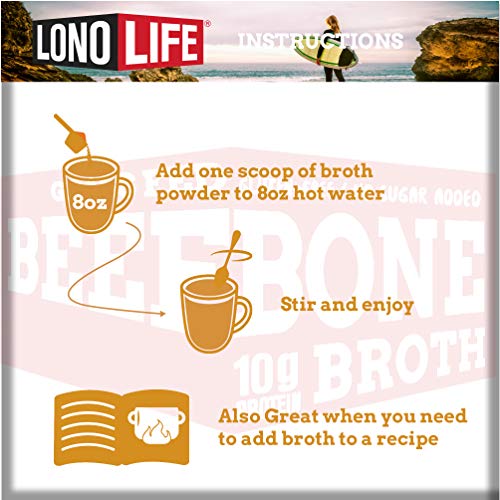 Lonolife Reduced Sodium Chicken Bone Broth Powder With 10G Prote