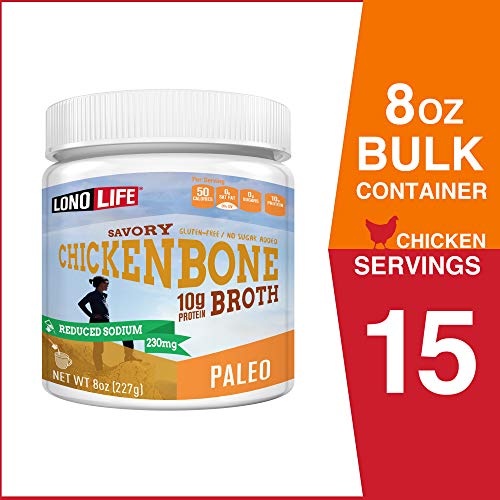 Lonolife Reduced Sodium Chicken Bone Broth Powder With 10G Prote