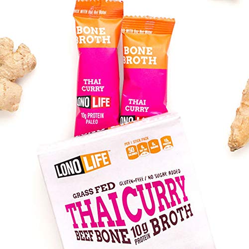 Lonolife Thai Curry Beef Bone Broth Powder With 10G Protein, Pal