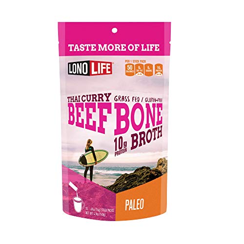 Lonolife Thai Curry Beef Bone Broth Powder With 10G Protein, Pal
