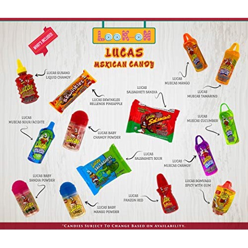 Lucas Mexican Candy Mix 14 Count Variety Of Sour, Sweet, Spicy