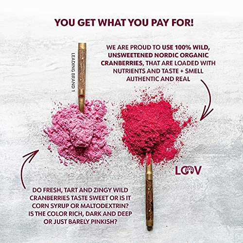 Loov Organic Wild Cranberry Powder, 100% Whole Organic Cranberry