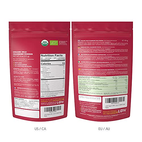 Loov Organic Wild Cranberry Powder, 100% Whole Organic Cranberry