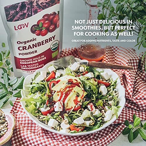 Loov Organic Wild Cranberry Powder, 100% Whole Organic Cranberry
