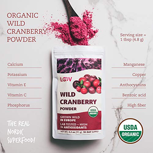 Organic Wild Cranberry Powder, 100% Whole Organic Cranberry Frui