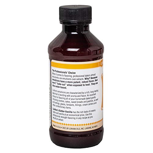 Lorann Butter Vanilla Bakery Emulsion, 4 Ounce Bottle
