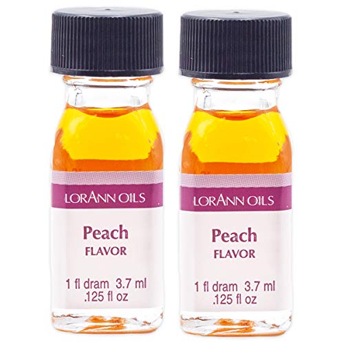 Lorann Peach Super Strength Flavor, 1 Dram Bottle .0125 Fl Oz -