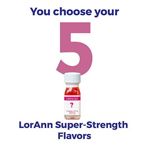 Lorann Super Strength Flavors 5 Pack Of 1 Dram Bottles .0125 Fl