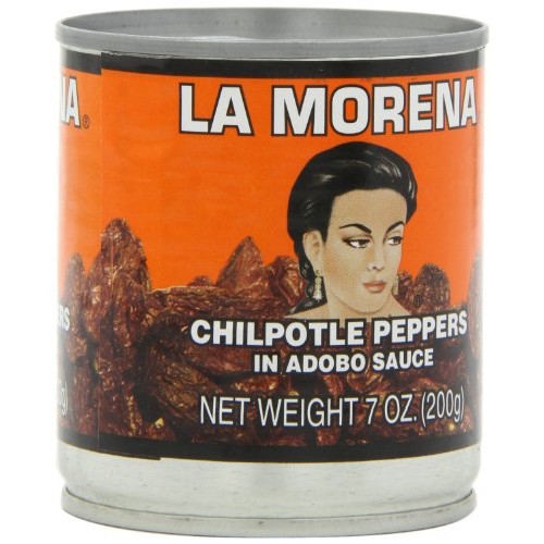 La Morena Chipotle Peppers In Adobo Sauce, 7-Ounce Tins Pack Of 6