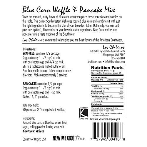 Los Chileros Blue Corn Pancake and Waffle Mix, 16 Ounce
