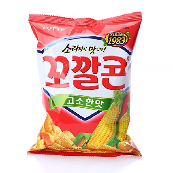 Korean Lotte Popping Corn Chips Original-Red-144G