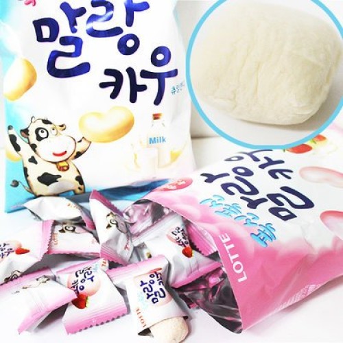 Korean Lotte Soft Malang Cow Fresh Grade Milk &Amp; Strawberry Milk