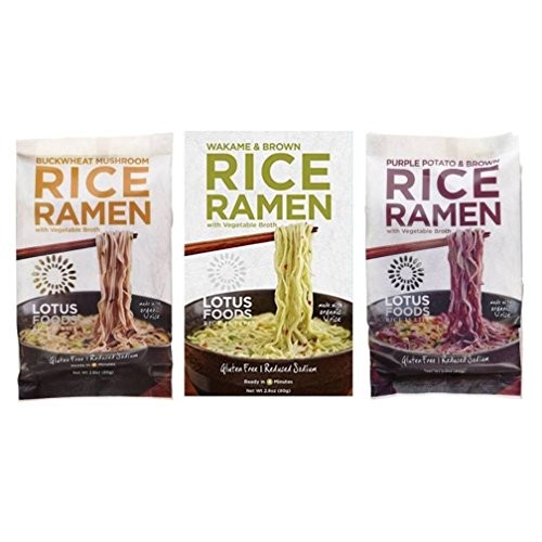 Lotus Foods Gluten Free Rice Ramen &Amp; Broth 3 Flavor 6 Bag Variet