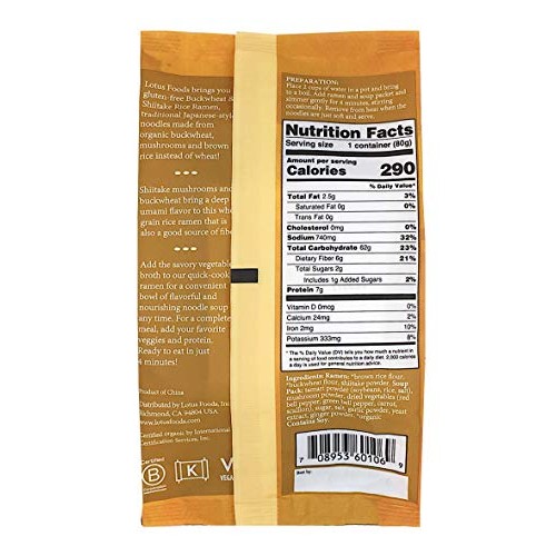 Lotus Foods Gourmet Buckwheat Mushroom Brown Rice Ramen And Mush