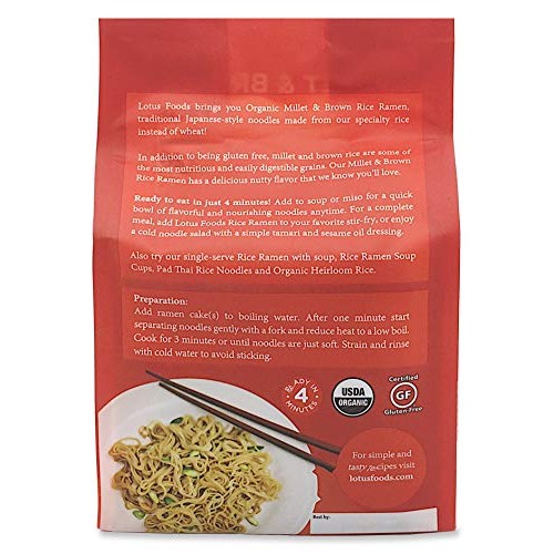 Lotus Foods Gourmet Organic Millet And Brown Rice Ramen Noodles,