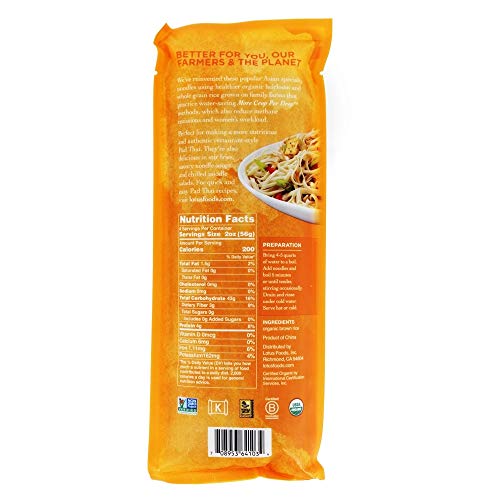 Lotus Foods Organic Brown Rice Pad Thai Noodles, 8 Oz