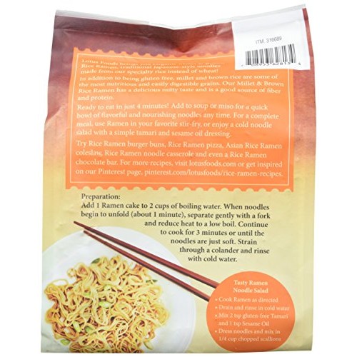 Lotus Foods Organic Millet &Amp; Brown Rice Ramen, 12 Pack Pack Of 2