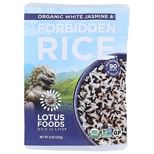 LOTUS FOODS Organic White Jasmine & Forbidden Rice, 8 OZ