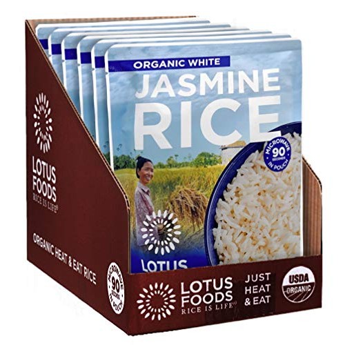 Lotus Foods Organic White Jasmine Heat &Amp; Eat Rice Pouch, 8 Ounce