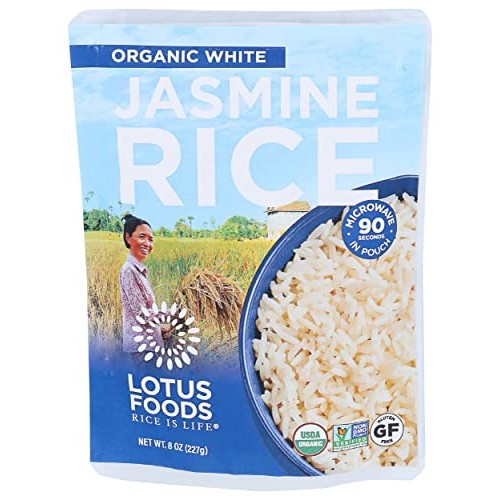 LOTUS FOODS Organic White Jasmine Rice, 8 OZ