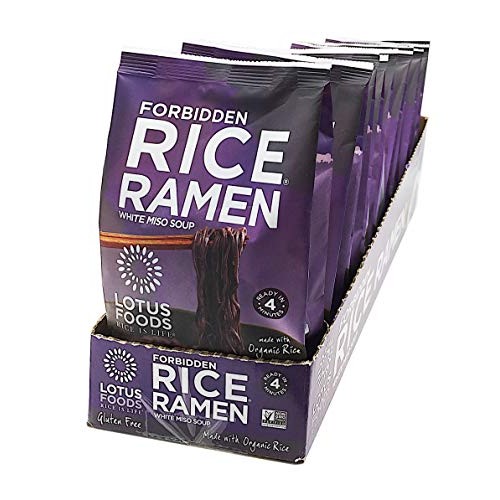 Lotus Foods Rice Ramen Noodles, Forbidden Rice With Miso Soup, 1